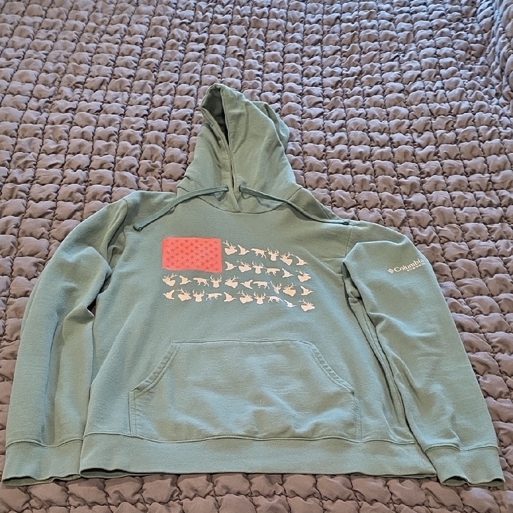 Columbia Green Hoodie with Graphic Design